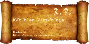 Kübler Viktória névjegykártya